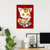 Chibi Maneki Neko Poster (Thuiskantoor)