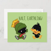 Chibi MARVIN DE MARTIAN™ EN DAFFY DUCK™ Briefkaart (Voorkant / Achterkant)