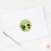 Chibi MARVIN DE MARTIAN™ EN DAFFY DUCK™ Ronde Sticker (Envelop)