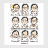 Chibi Me met positieve berichten Vinyl Sticker (Vel)