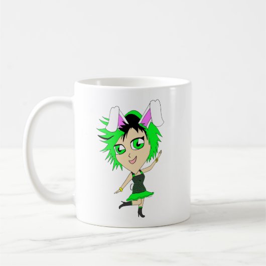 chibi meisje konijn koffiemok (Links)