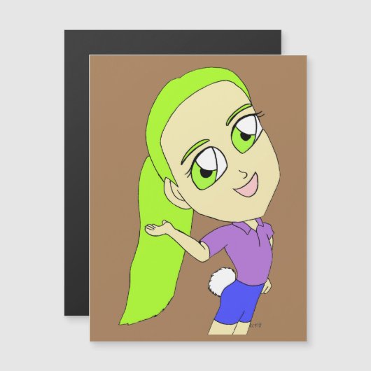 chibi meisje met bunny tail (Voorkant / Achterkant)