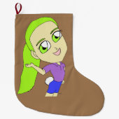 chibi meisje met bunny tail grote kerstsok (Voorkant)