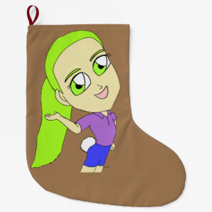 chibi meisje met bunny tail grote kerstsok