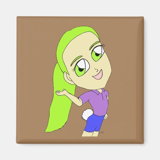 chibi meisje met bunny tail magneet (Voorkant)