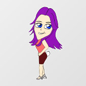 chibi meisje met bunny tail raamsticker (Vel)