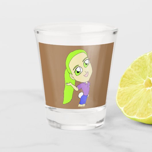 chibi meisje met bunny tail shot glas (Voorkant)