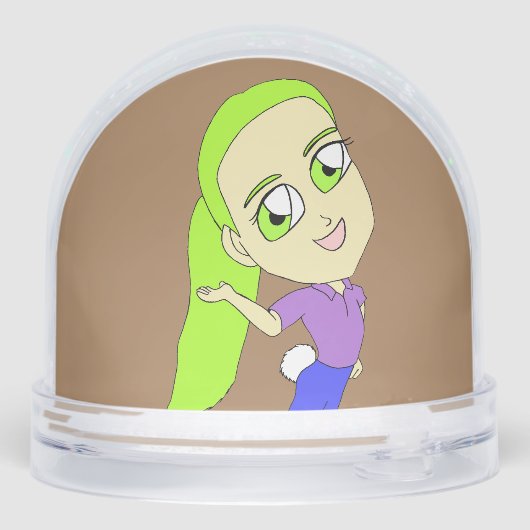 chibi meisje met bunny tail sneeuwbol (Achterkant)