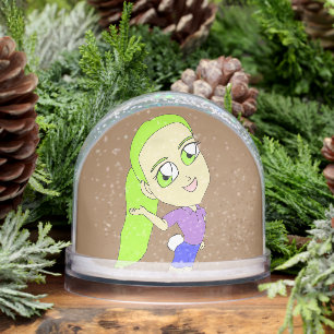 chibi meisje met bunny tail sneeuwbol