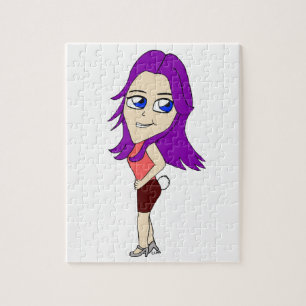 chibi meisje met een konijnenstaart legpuzzel