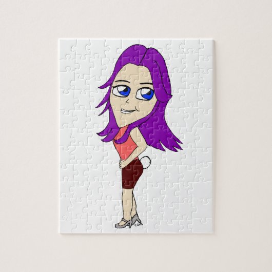 chibi meisje met een konijnenstaart legpuzzel (Verticaal)