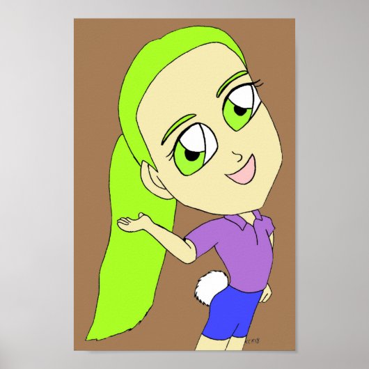 chibi meisje met een poster van de bunny tail (Voorkant)