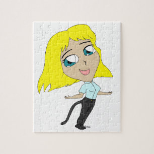 chibi meisje met een staart legpuzzel