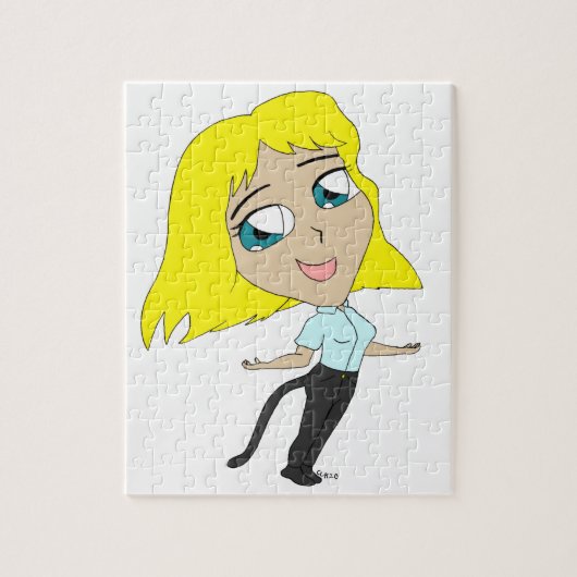 chibi meisje met een staart legpuzzel (Verticaal)