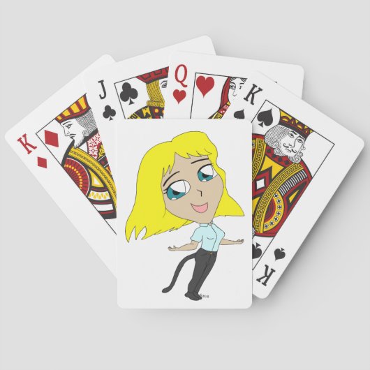 chibi meisje met een staart pokerkaarten (Achterkant)