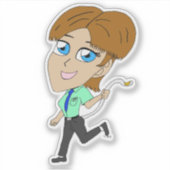 chibi meisje met een staart     sticker (Voorkant)