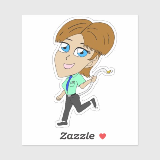chibi meisje met een staart     sticker (Vel)