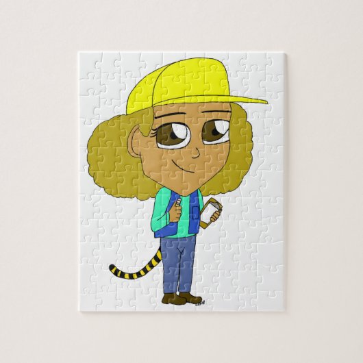chibi meisje met een tijgerstaart legpuzzel (Verticaal)