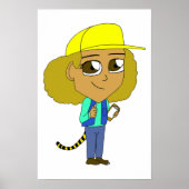 chibi meisje met een tijgerstaart poster (Voorkant)
