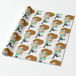 chibi meisje met staart cadeaupapier