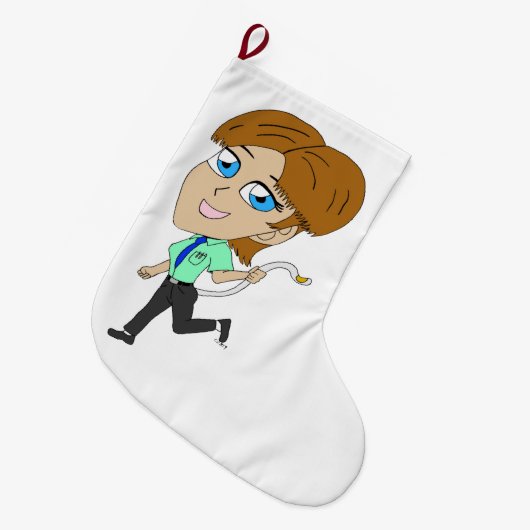 chibi meisje met staart grote kerstsok (Voorkant (Hangend))