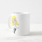 chibi meisje met staart koffiemok (Voorkant links)