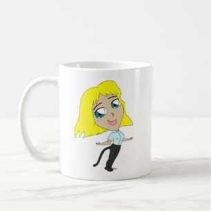 chibi meisje met staart koffiemok