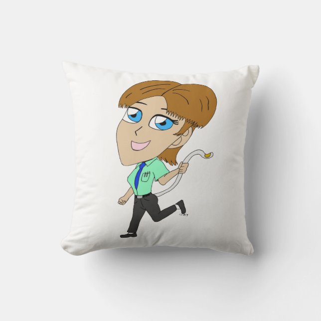 chibi meisje met staart kussen (Voorkant)