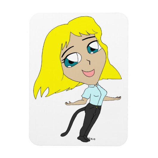 chibi meisje met staart magneet (Verticaal)