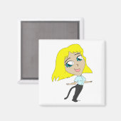 chibi meisje met staart magneet (Voorkant / Achterkant)