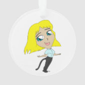 chibi meisje met staart ornament (achterkant)