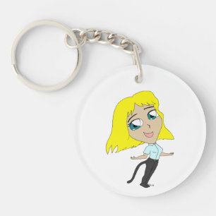 chibi meisje met staart sleutelhanger