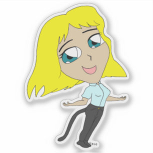 chibi meisje met staart sticker