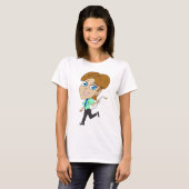 chibi meisje met staart t-shirt (Voorkant volledig)