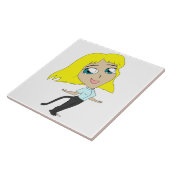 chibi meisje met staart tegeltje (Zijkant)