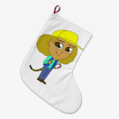 chibi meisje met tijgerstaart grote kerstsok (Voorkant (Hangend))