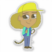 chibi meisje met tijgerstaart sticker (Voorkant)