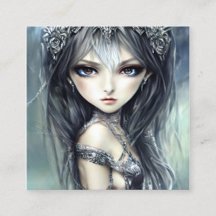 Chibi Meisje Ridder Contactkaartje