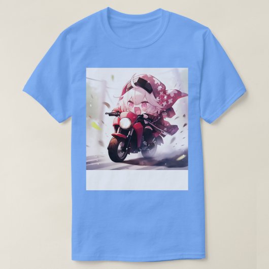 Chibi meisje rijden motorfietsen t-shirt (Design voorkant)