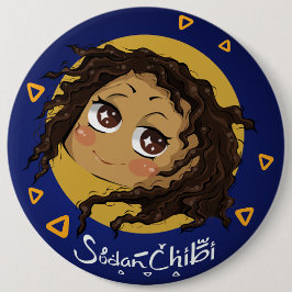 Chibi-meisje Ronde Button 6,0 Cm