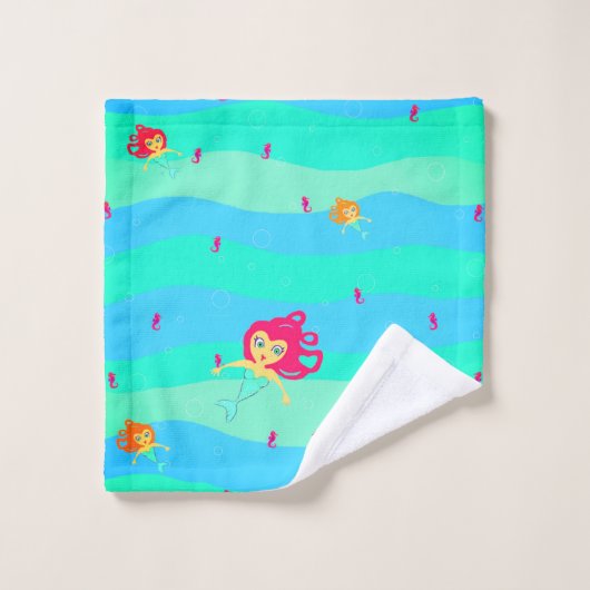 Chibi Mermaids & Seapaarden handdoekset Bad Handdoek (Wasdoekje)