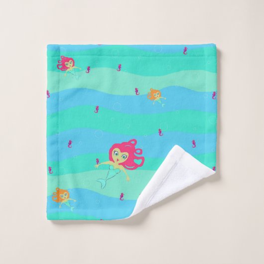 Chibi Mermaids & Seapaarden handdoekset Bad Handdoek (Wasdoekje)