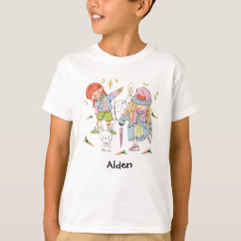 Chibi met Bunnies met veranderlijke naamtag T-shirt