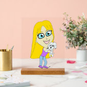 Chibi met een huisdier acryl bord (Huwelijk)