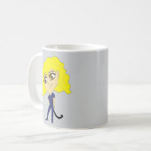 Chibi met een kat als staart koffiemok (Voorkant links)