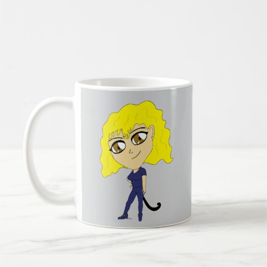 Chibi met een kat als staart koffiemok (Links)