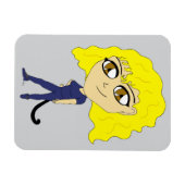 Chibi met een kat als staart magneet (Horizontaal)