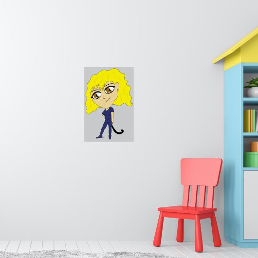 Chibi met een kat als staart poster (Kinderkamer 1)