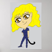 Chibi met een kat als staart poster (Voorkant)