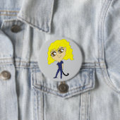 Chibi met een kat als staart ronde button 7,6 cm (In situ)